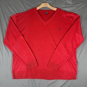 Polo Ralph Lauren 100% Wool Sweater Men's XL Long Sleeve V-Neck Preppy Golf